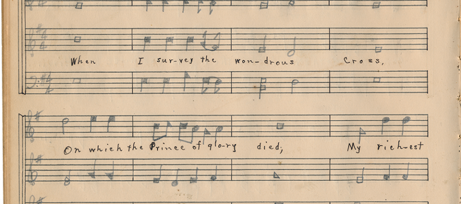 1932, "Wondrous Cross" handwritten notations by Paine Denson, Handwritten Notations