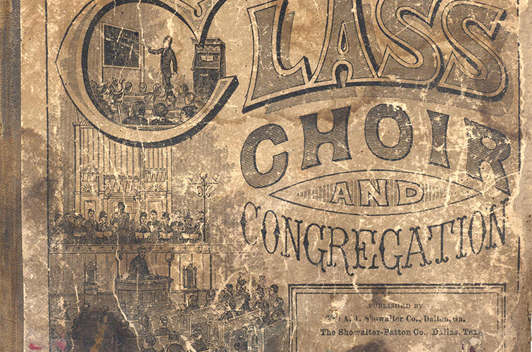 A.J. Showalter’s "Class Choir and Congregation" in an oblong format, Bookcover